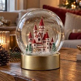 CASTLE Snehová guľa svietiaca zámok 20 cm