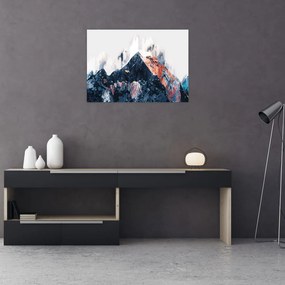 Sklenený obraz - Abstraktná hora (70x50 cm)