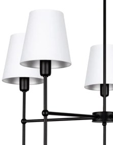 Luster na tyči MADELA 5xE14/40W/230V biela/čierna