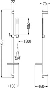 Mexen sprchový set DQ00, ružovo-zlatá, 785004581-60