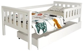 Detská posteľ z masívu borovice FRANK - 200x90 cm - biela