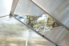 Skleník so základňou BestBerg BBGH‑406S / 2,5 m² / 130 × 190 × 194 cm / strieborná