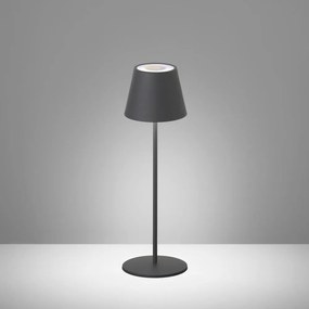 Čierna LED stmievateľná stolová lampa so senzorom pohybu a s kovovým tienidlom (výška 38 cm) Tropea – Fischer &amp; Honsel