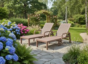 Záhradné ležadlo 192 × 66 × 33 cm – svetlohnedé