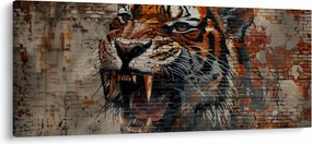 Obraz - Tiger z tehál (120x50 cm)