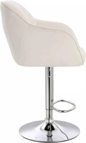 LuxuryForm DESIGN Barová stolička AVOLA VELUR na striebornom tanieri - biela