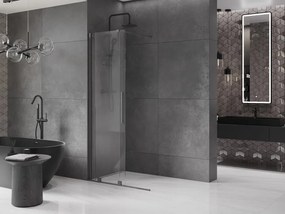 Mexen Velar, sprchová zástena s posuvnými dverami Walk-in 85 x 200 cm, 8mm číre sklo, grafitová, 871-085-000-03-95