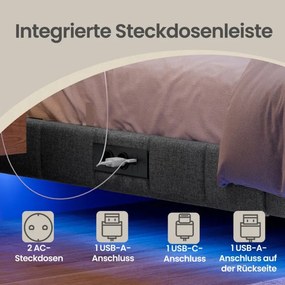 Manželská posteľ s LED podsvietením 140x200cm RMBB35164G101