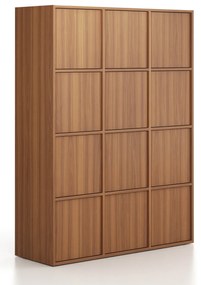 Kancelárska skriňa FRAME, 12x dvere, 1299 x 450 x 1735 mm, PUSH-lock, orech