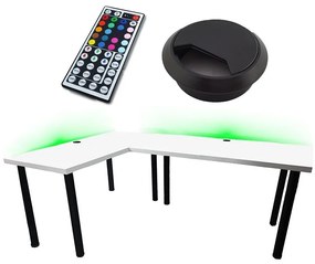 Písací Stôl Roh. Low Biely 180x120x2,8 Model 2