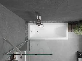 Mexen Next, 1-krídlová vaňová zástena 70 x 150 cm, 6mm číre sklo, oceľová, 895-070-000-00-00-97