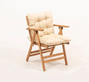 Drevené záhradné kreslo v krémovo-prírodnej farbe – Floriane Garden