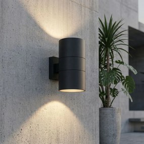 Moderné vonkajšie nástenné svietidlo čierne 2-žiarovkové AR111 IP44 - Duo