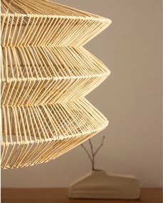 Závesné svietidlo v prírodnej farbe s ratanovým tienidlom Dakit – Kave Home