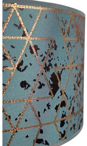 Luster na lanku REZO 1xE27/60W/230V tyrkysová