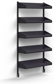 Školská skrinka ENTRY, základná nástenná sekcia, 5 políc na topánky, 1800x900x300 mm, antracit