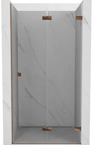 Mexen Lunar-F, pravé sklápacie sprchové dvere 65 cm, 8mm číre sklo, ružové zlato profil, 836-065-000-60-00-P