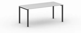 Stôl Square s čiernou podnožou 1800 x 800 x 750 mm, biela
