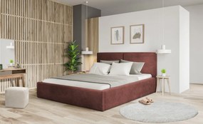 Posteľ Inez 180x200 cm, terracota štruktúrovaná látka