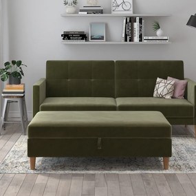 Zelená zamatová podnožka Lilly – Støraa