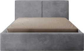 Posteľ Inez 180x200 cm, stredne šedá štruktúrovaná látka