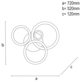 LED Stmievateľný prisadený luster LED/120W/230V 3000-6500K + diaľkové ovládanie