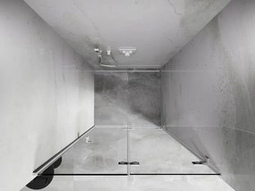 Mexen, Mexen Lunar-F pravé sklápacie sprchové dvere 60 cm, transparentné, biele - 836-060-000-20-00-P