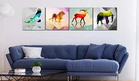 Obraz - Colourful Animals (4 Parts) Veľkosť: 90x90, Verzia: Na talianskom plátne