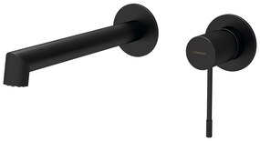 Matne čierna podomietková umývadlová batéria (1 výstup) Solaris – Sapho