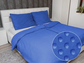 Biante Hrejivé posteľné obliečky Minky 3D bodky MKP-001 Modré Predĺžené 140x220 a 70x90 cm