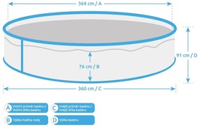 Marimex | Bazén Marimex Orlando 3,66x0,91 m s príslušenstvom - motív šedý | 10340217