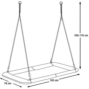 Hojdačka bocianie hniezdo, 150x80 cm, farebná