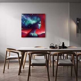 Obraz snová galaxia a silueta