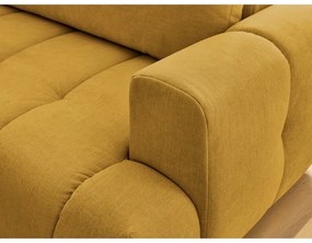 Rozkladacia/s úložným priestorom rohová pohovka v horčicovej farbe (ľavý roh/do L) Fuji – Bobochic Paris