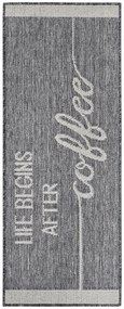 Hanse Home, Behúň Cucina Life Begins After Coffee 105627 Grey Cream, 92x150, šedá, kuchyňa