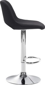 2x Barová stolička Camden - látka, chróm - Čierna