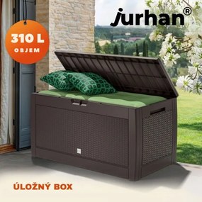 Odkladací box RATO, 310L, 119x48x60cm, hnedá Prosperplast