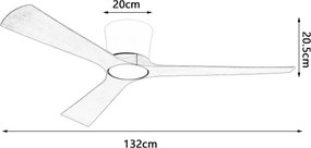 ZEVENTI - LED stropný ventilátor AUREX LED/24W/230V Wi-Fi Tuya biela/dub + diaľkový ovládač
