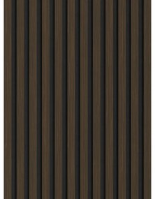 Mexen Lam-F, akustické stenové lamely 275 × 30 cm, plstený podklad 8 mm, technická dyha, orech pálený, S105-275307-3015-024