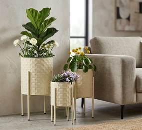 Sada 3 ks stojanů na květiny Betsy krémová