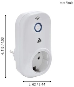 Eglo 97476 - Inteligentná zásuvka Connect plug 2300W SCHUKO