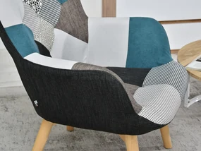 Kreslo Nutri (patchwork + buk). Akcia -18%. Vlastná spoľahlivá doprava až k Vám domov. 1110349