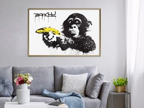 Artgeist Plagát - Banana Gun [Poster] Veľkosť: 45x30, Verzia: Zlatý rám s passe-partout