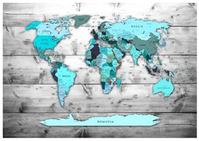 Samolepiaca fototapeta World Map Blue Continents