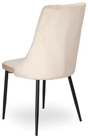 Jedálenská stolička LINCOLN zamatová, béžová