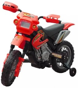 Detská elektrická motorka červenej farby-