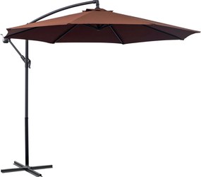 Outsunny 3x2.5 m Záhradný Pavilón s Kľukou, Oceľ a Polyester, Hnedý | Aosom