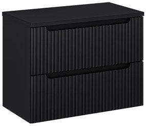 Závesná skrinka pod umývadlo Nova Black I s doskou 80 cm čierna