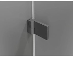 Mexen Lunar-B, výklopný sprchový kút ľavý 100 x 100 cm, 8mm číre sklo, grafitový profil, 832-100-100-95-00-L