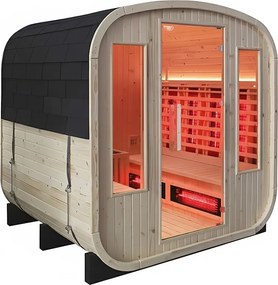 BPS-koupelny Záhradná kombinovaná sudová sauna 2v1 HYD-4023 - Infrasauna + fínska sauna 180x200, 4-6 osôb